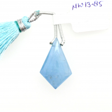 Milky Aquamarine Drop Shield Shape 25x15mm Drilled Bead Single Piece