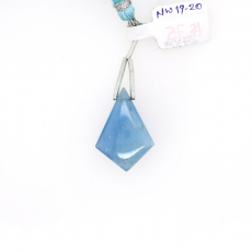 Milky Aquamarine Drop Shield Shape 27x19mm Drilled Bead Single Piece