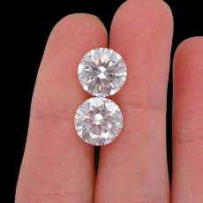 Moissanite Round 10mm Matching Pair Approximately 7.14 Carat