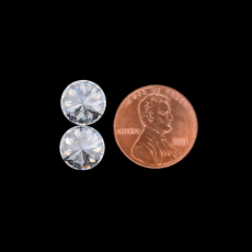 Moissanite Round 10mm Matching Pair Approximately 7.14 Carat
