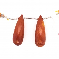 Mookaite Jasper Drops Briolette Shape 30x10mm Drilled Beads Matching Pair
