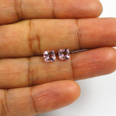 Morganite Cushion 5mm Matched Pair Approximately 1 Carat