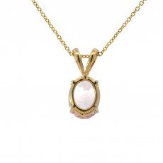 Morganite Oval Shape 0.93 Carat Pendant  in 14K Yellow Gold  (Chain Not Included )