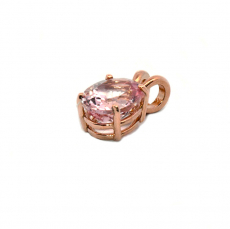 Morganite Oval Shape 1.02 Carat Pendant  in 14K Rose Gold [Chain Not Included]