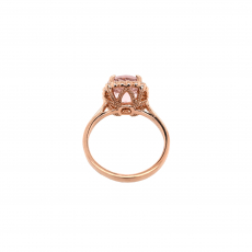 Morganite Round 2.63 Carat Ring in 14K Rose Gold with Accent Diamonds