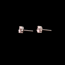 Morganite Round Shape 1.77 Carat Stud Earring In 14k Rose Gold