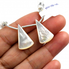 Mother Of Pearl Drops Conical Shape 22x14mm Drilled Beads Matching Pair