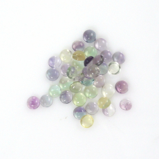 Multi color Fluorite Cab Round 3mm Approximately 3.40 Carat.