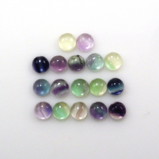 Multi Color Fluorite Cab Round 5mm Approximately 9 Carat.