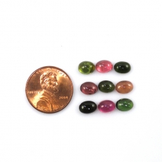 Multi Color Tourmaline Cabs Oval 7x5mm Approximately 8 Carat