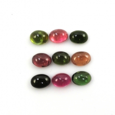 Multi Color Tourmaline Cabs Oval 7x5mm Approximately 8 Carat