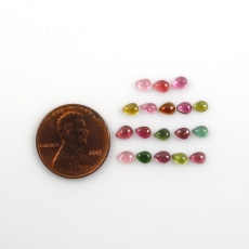 Multi Color Tourmaline Cabs Pear Shape 4x3mm Approximately 3 Carat