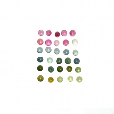 Multi Color Tourmaline Cabs Round 2.5mm Approximately 3 Carat