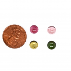 Multi Color Tourmaline Cabs Round 7mm Approximately 6.6 Carat