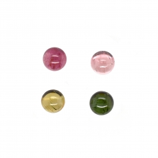 Multi Color Tourmaline Cabs Round 7mm Approximately 6.6 Carat