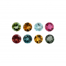 Multi Color Tourmaline Round 5mm Approximately 3.85 Carat
