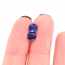 Nigerian Blue Sapphire Cushion 5mm Matching Pair Approximately 1.20 Carat