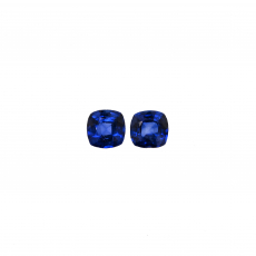 Nigerian Blue Sapphire Cushion 5mm Matching Pair Approximately 1.20 Carat