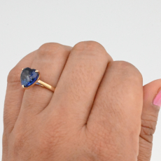 Nigerian Blue Sapphire Heart Shape 4.58 Carat Ring In 14K White Gold
