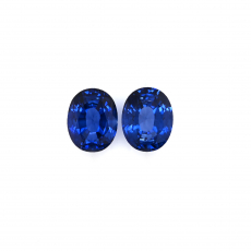 Nigerian Blue Sapphire Oval 10x8mm Matching Pair Approximately 7.03 Carat