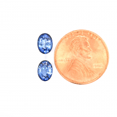 Nigerian Blue Sapphire Oval 7x5mm Approximately 2.30 Carat Matching Pair