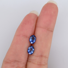 Nigerian Blue Sapphire Oval 7x5mm Approximately 2.30 Carat Matching Pair