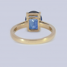 Nigerian Blue Sapphire Oval Shape 3.57 Carat Ring In 14K Yellow Gold