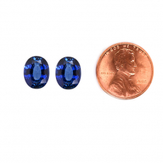Nigerian Blue Sapphire Oval Shape 9x7mm Matching Pair Approximately 4.94Carat