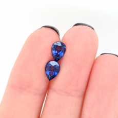 Nigerian Blue Sapphire Pear Shape 7x5mm Matching Pair Approximately 1.40 Carat