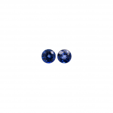 Nigerian Blue Sapphire Round 4.7mm Matching Pair Approximately 1.10 Carat