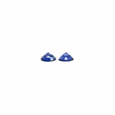 Nigerian Blue Sapphire Round 6.8mm Matching Pair Approximately 2.90 Carat