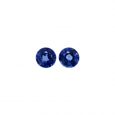 Nigerian Blue Sapphire Round 7mm Matching Pair Approximately 3.45 Carat