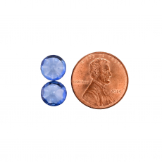 Nigerian Blue Sapphire Round 8.5mm Matching Pair 5.66 Carat