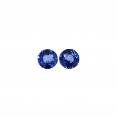 Nigerian Blue Sapphire Round 8.5mm Matching Pair 5.66 Carat