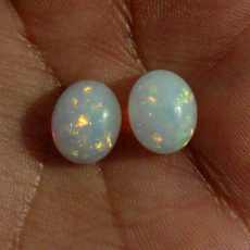 Opalite Cab Oval 11X9X5mm Matching Pair Approximately 3.60 Carat