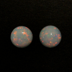 Opalite Cab Round 11mm Matching Pair Approximately 5 Carat