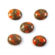 Orange Copper Turquoise Cab Oval 10X8mm Approximately 10 Carat