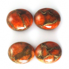 Orange Copper Turquoise Cab Oval 11X9mm Approximately 10 Carat