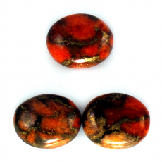 Orange Copper Turquoise Cab Oval 12X10X4mm Approximately 10 Carat