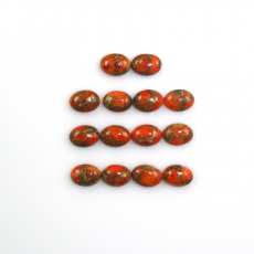 Orange Copper Turquoise Cab Oval 6X4mm Approximately 5.30 Carat