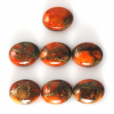 Orange Copper Turquoise Cab Oval 9X7mm Approximately 9 Carat
