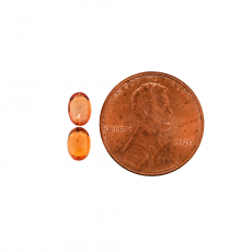 Orange Sapphire Oval 6x4mm Matching Pair Approximately 1.25 Carat