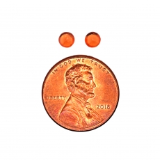 Orange Sapphire Round 3.8mm Matching Pair Approximately 0.65 Carat