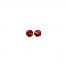 Orange Sapphire Round 3.9mm Matched Pair Approximately 0.60 Carat