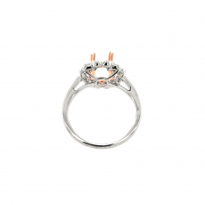 Oval 10x8mm Ring Semi Mount in 14K Dual Tone (White/Rose) Gold with Accent Diamonds (RG2655)