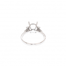 Oval 10x8mm Ring Semi Mount in 14K White Gold with White Diamonds (RG1393)