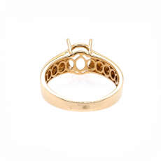 Oval 10x8mm Ring Semi Mount in 14K Yellow Gold (RG0583)