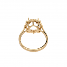 Oval 11x9mm Ring Semi Mount in 14K Yellow Gold With Accent Diamonds (RG0744)
