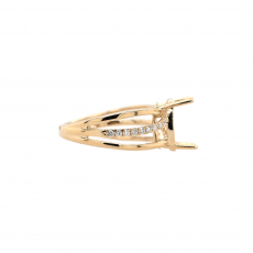 Oval 11x9mm Ring Semi Mount in 14K Yellow Gold with Accent Diamonds (RG0880)