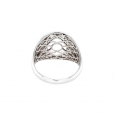 Oval 12.5x10mm Ring Semi Mount in 14K White Gold with Accent Diamonds (RG5403)